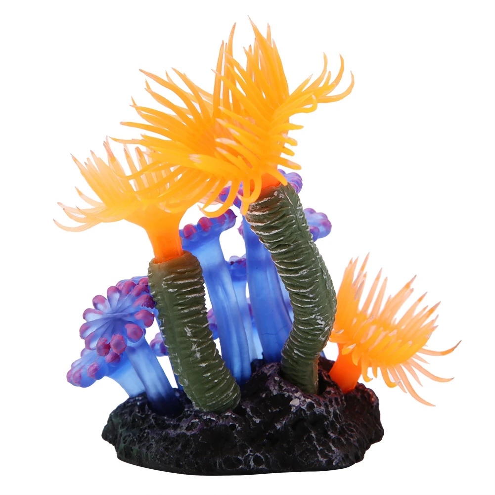 Aquarium Simulation Silicone Artificial Coral Sea Anemone Fish Tank Landscape Decoration