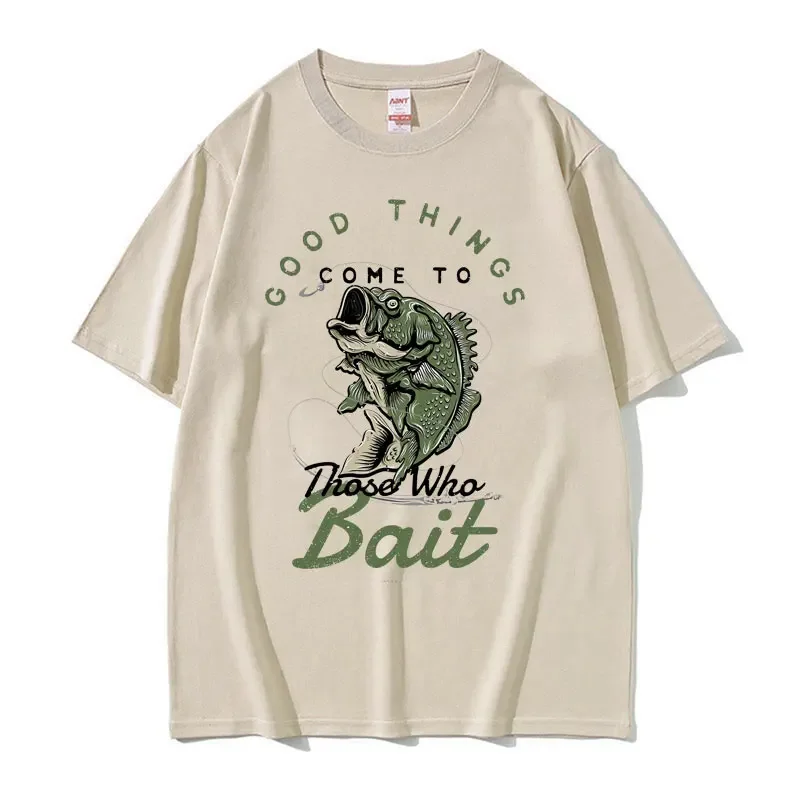 Приходите к тем, кто наживка, мужские футболки с забавным мемом для рыбалки, летние мужские женские модные смешные футболки, повседневные хлопковые футболки большого размера, топы