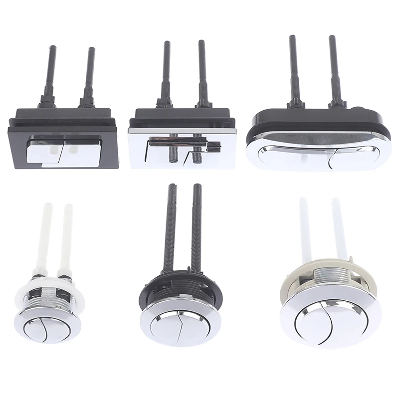 1PC Vintage Closestool Water Tank Dual Press Rod Push Button Various Round Square Toilet Seat Switch Flush
