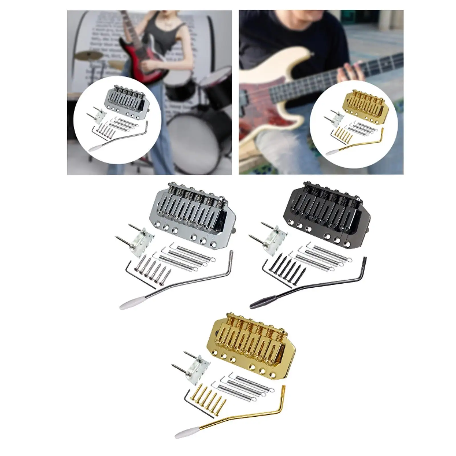 

Electric Guitar Tremolo Bridge Assembly with Screws And Tool for 6 String