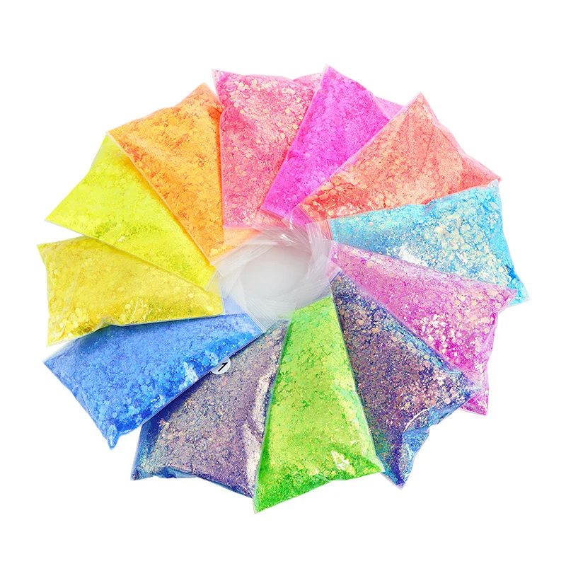 10G/Bag Holographic Mixed Size Chunky Nail Glitter Sequins Sparkly Flakes Slices Manicure