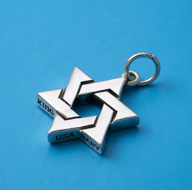 

S925 sterling silver fashion jewelry, Thai silver fashion trend, Japanese and Korean hexagonal star pendant