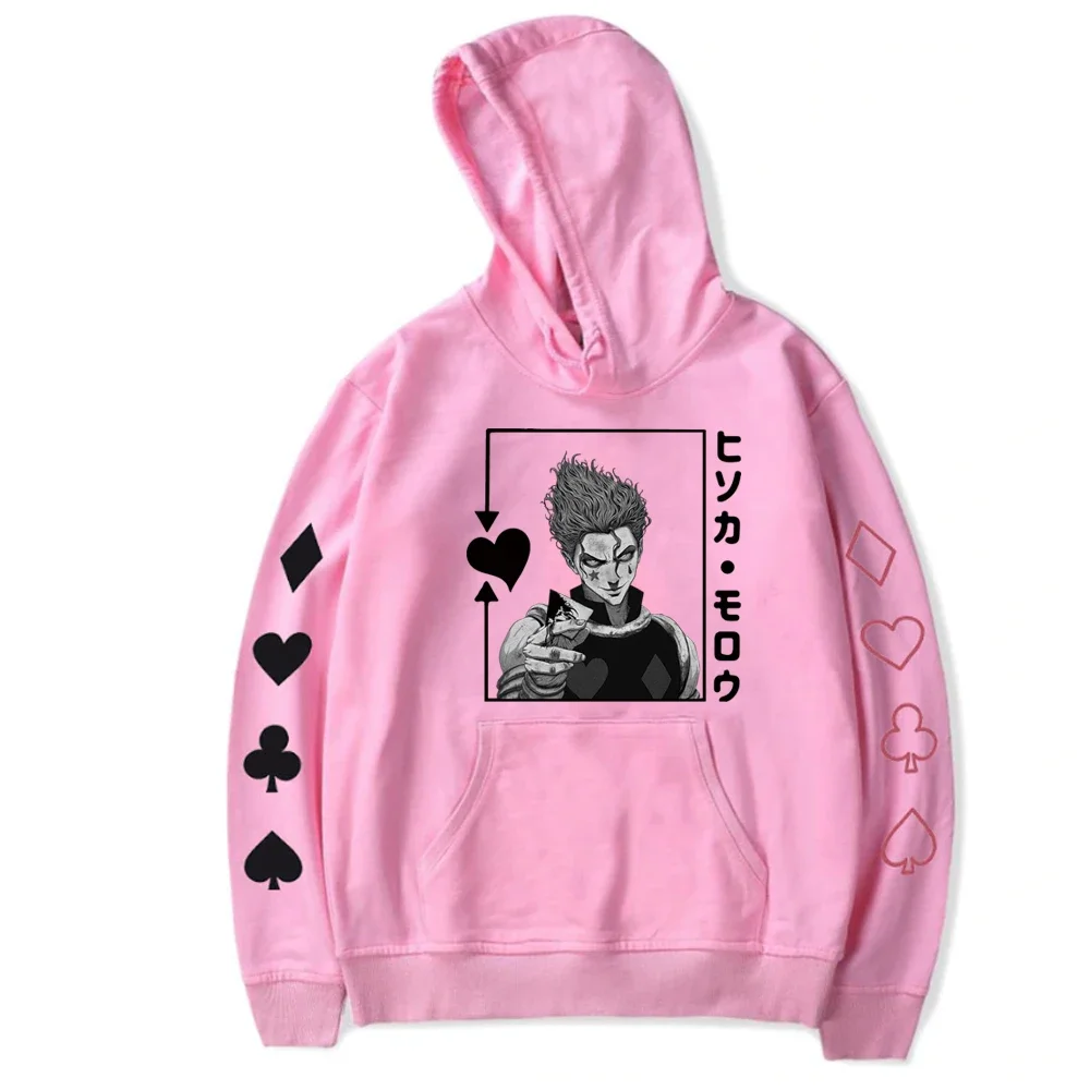 Hisoka Hunter X Hunter Anime Hoodie Harajuku Manga Fun Black and White Patterns Neutral Fashion Streetwear  Streetwear Clothing