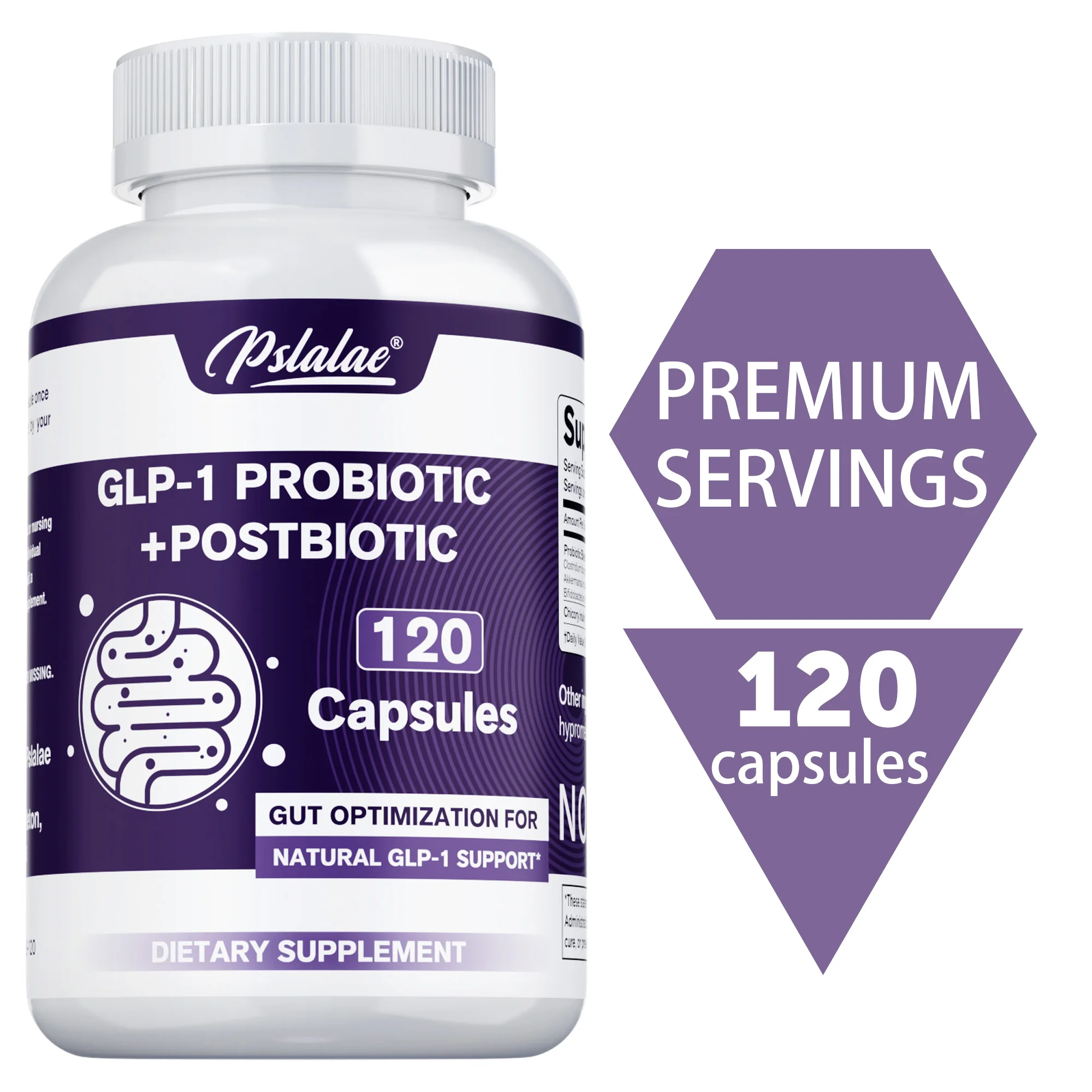 

GLP-1 Support Probiotic + Postbiotic - Reduce Bloating, Promote Gut and Digestive Health, Balances Gut Flora, Boosts Immunity