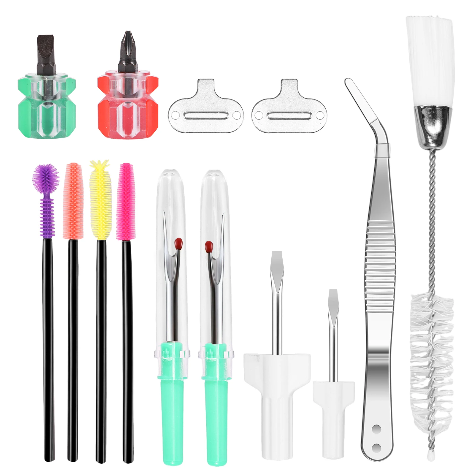 14 件套 Sewing Machine Cleaning Kit Complete Sewing Machine Repair Tools with Double Headed Brush Tweezers Screwdriver Seam