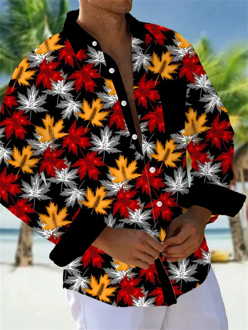 الرجال الملونة نباتات حيوانات الليمون ثلاثية الأبعاد قميص مطبوع الرجال موضة النمر الملك قميص عادية الشاطئ قصيرة الأكمام قميص طوق القميص