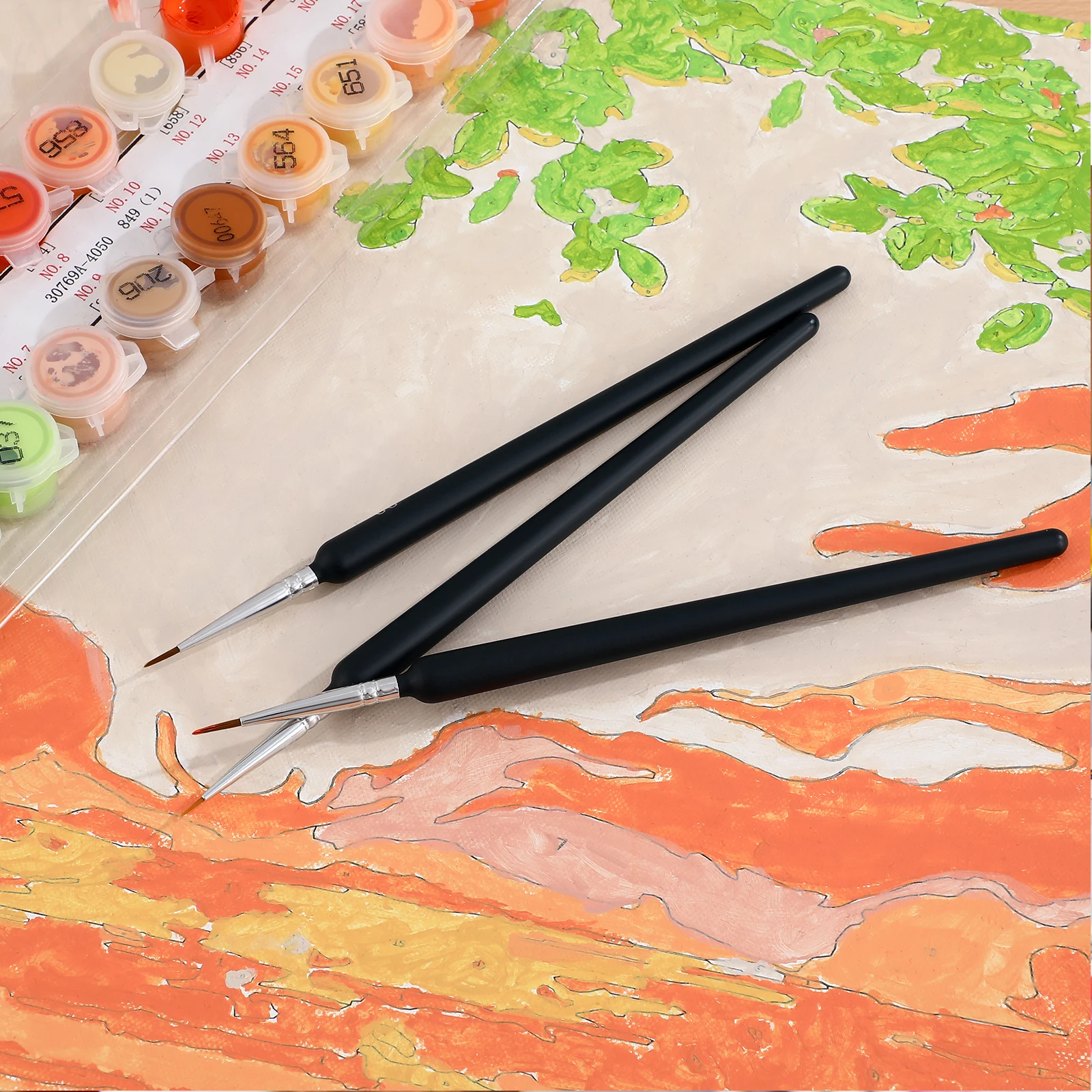 

5 Pcs Oil Painting Brushes Nail Line Pen Fine Detail Traditional Chinese Small Thin for Blue
