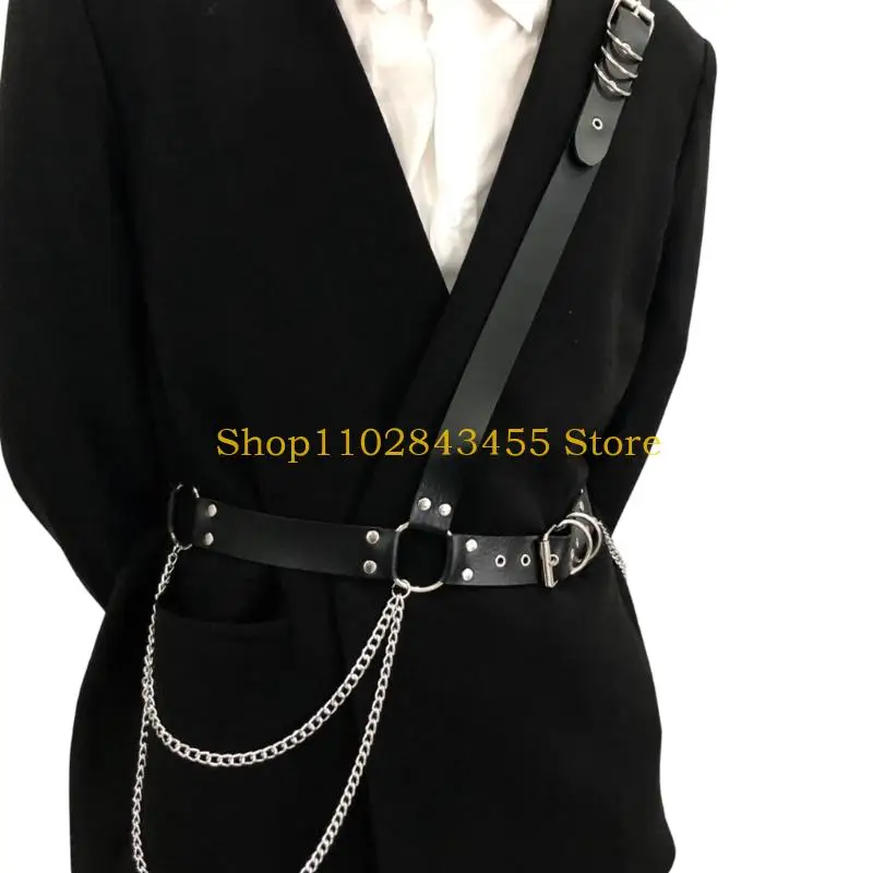 49MC Statement Waist Belt Harness for Jackets, Dresses and Daily Styling