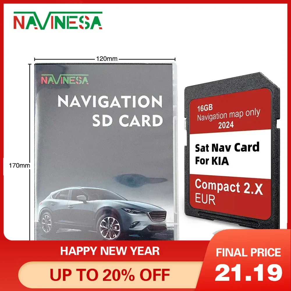 Europe Turkey Maps Sat Nav 2024 Navigation GEN2 SD Card for KIA Venga/Ceed/Sportage/Rio/Picanto/Optima/Sorento Car Compact 2.X