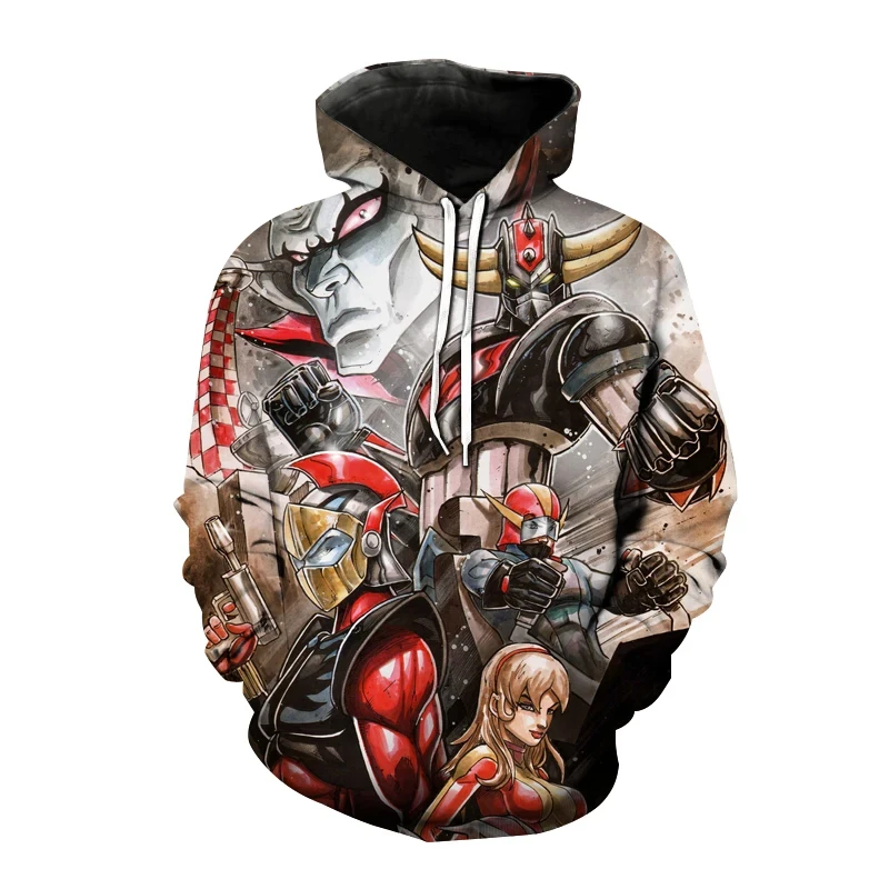 UFO Robot Goldorak Anime 3D Print Hoodies Men Women Casual Oversized Hoodie Pullovers Hooded Sweatshirts Tracksuits Man Clothing