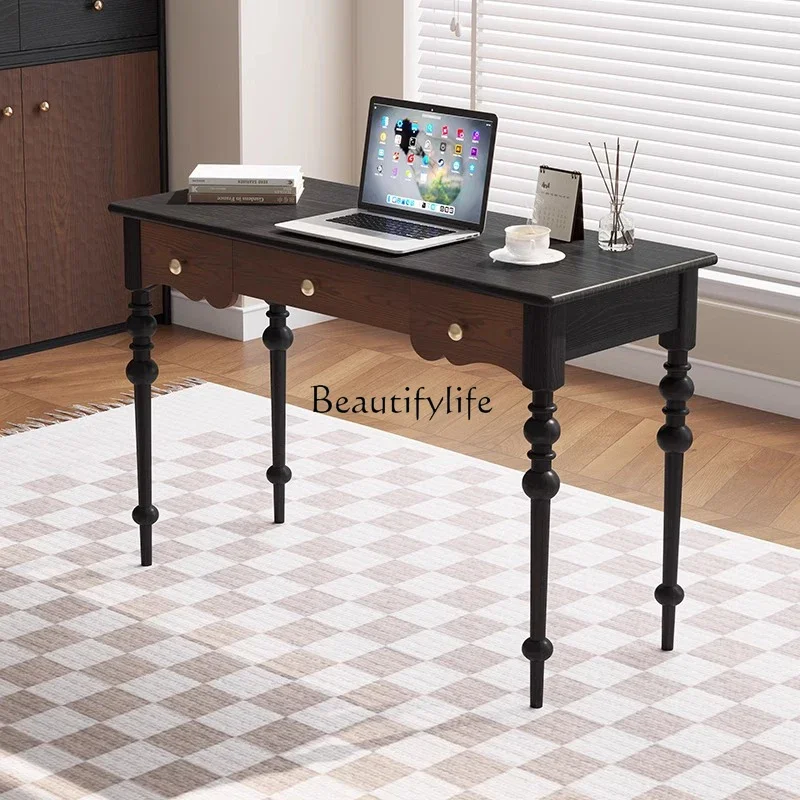 

ls 51American light luxury solid wood desk modern simple medium and ancient style