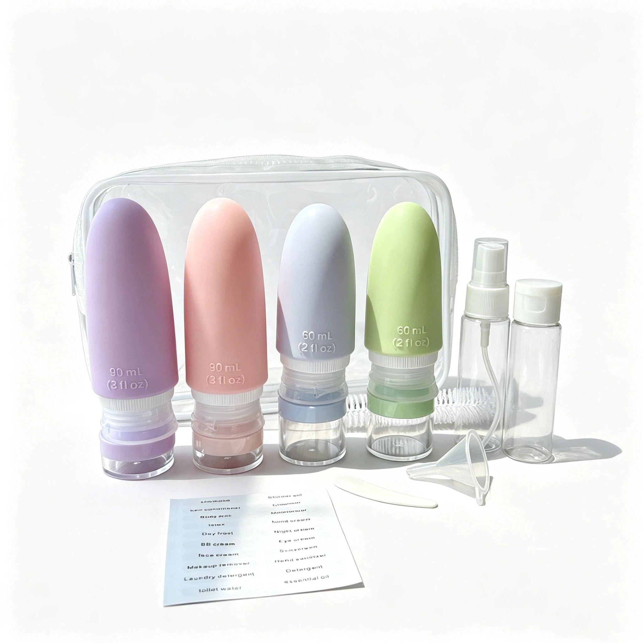 15pack Travel Bottle Set for Toiletries Leak Proof Travel Size Containers Travel Essentials Spray Bottle FaceCream Jars Gift Set