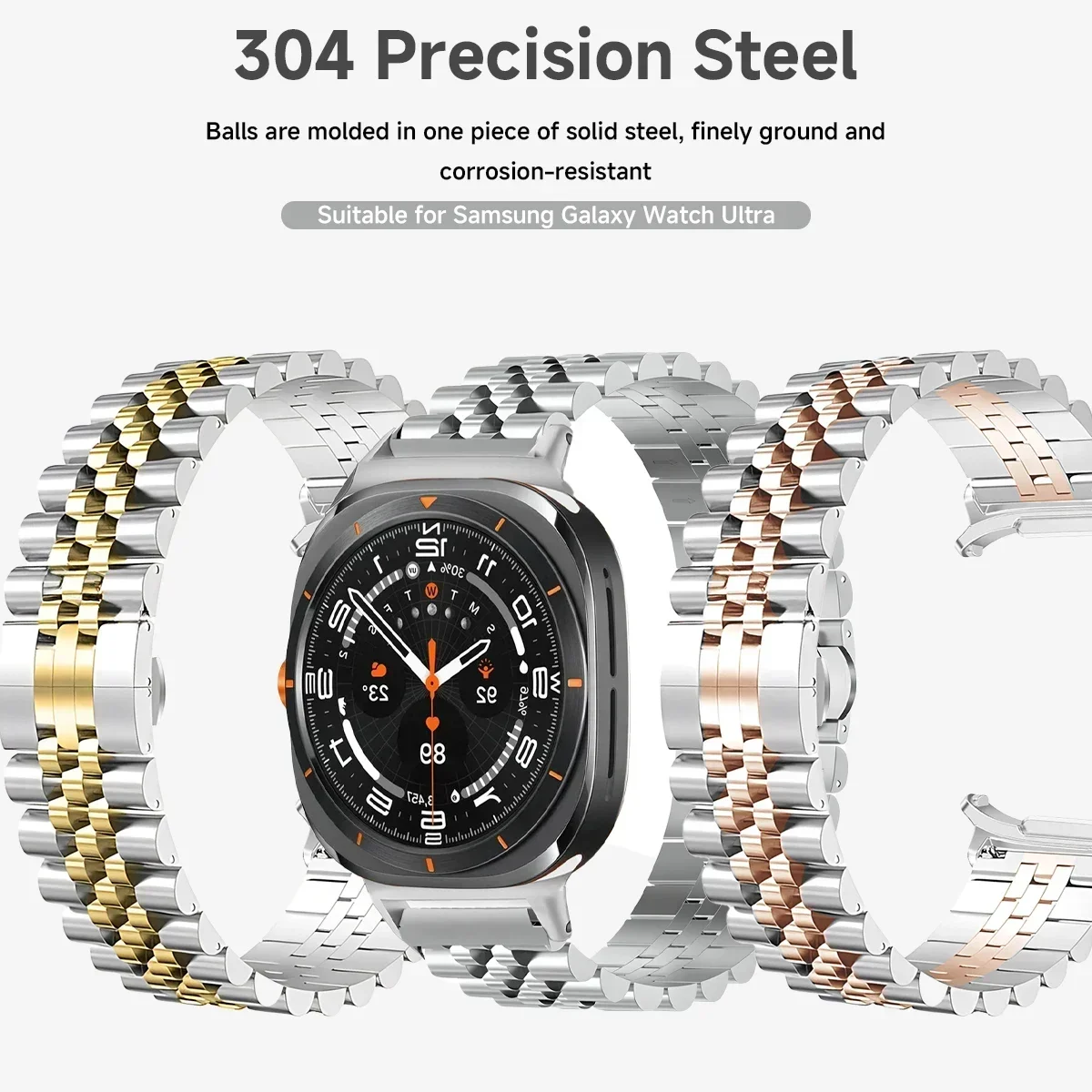 Metal Luxury Watch Strap For Samsung Galaxy Watch 7 Ultra 47MM Stainless Steel Bracelet Replacement Correa Watch7Ultra Watch Ban