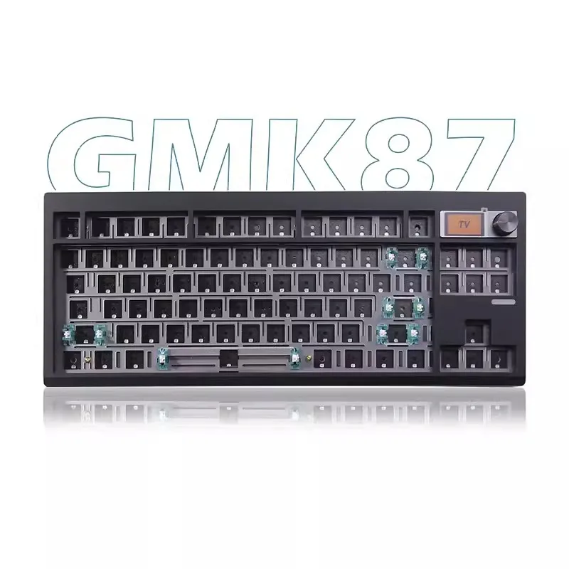 4 Colors GMK87 Mechanical Keyboard KIT With Display Screen RGB Backlit Gasket Structure VIA Customized Hot Swap Gaming Keyboard