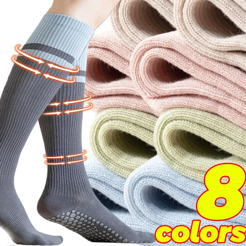 

Non Slip Yoga Socks Women Silicone Grip Compression Calf Socks Graduated Pressure for Pilates Fitness Running Breathable Running