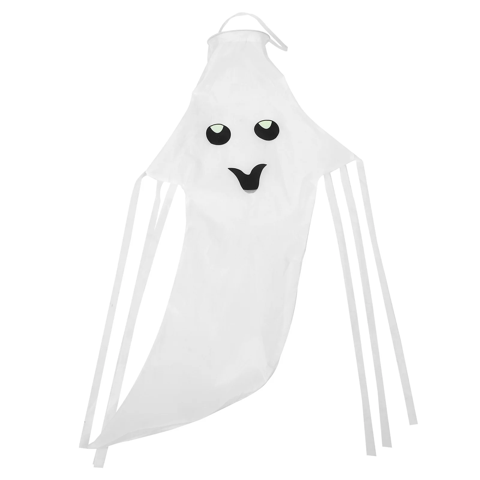 

Spooky Ghost Wind Sack Halloween Accessory Windsock White Polyester Delicate