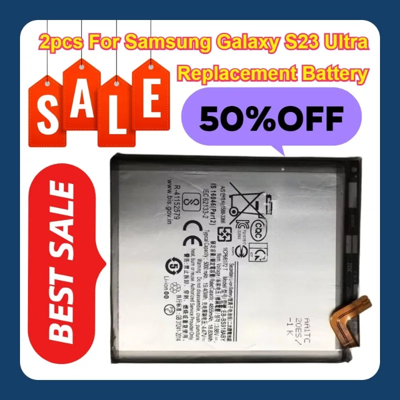 

2 шт. для Samsung Galaxy S23 Ultra Сменный аккумулятор