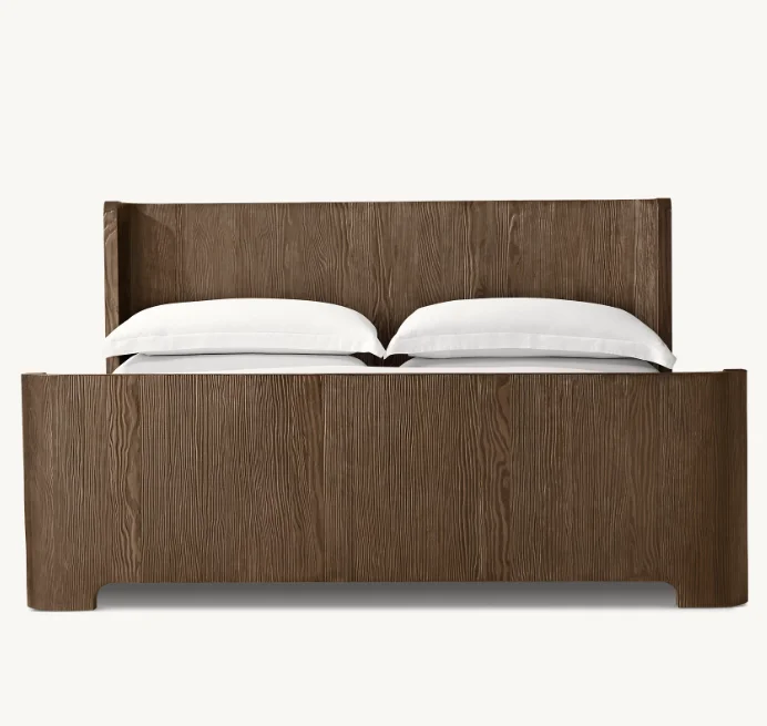 # Customized Country Style Bedroom Furniture King Queen Size Solid Wooden Beds With Footboard