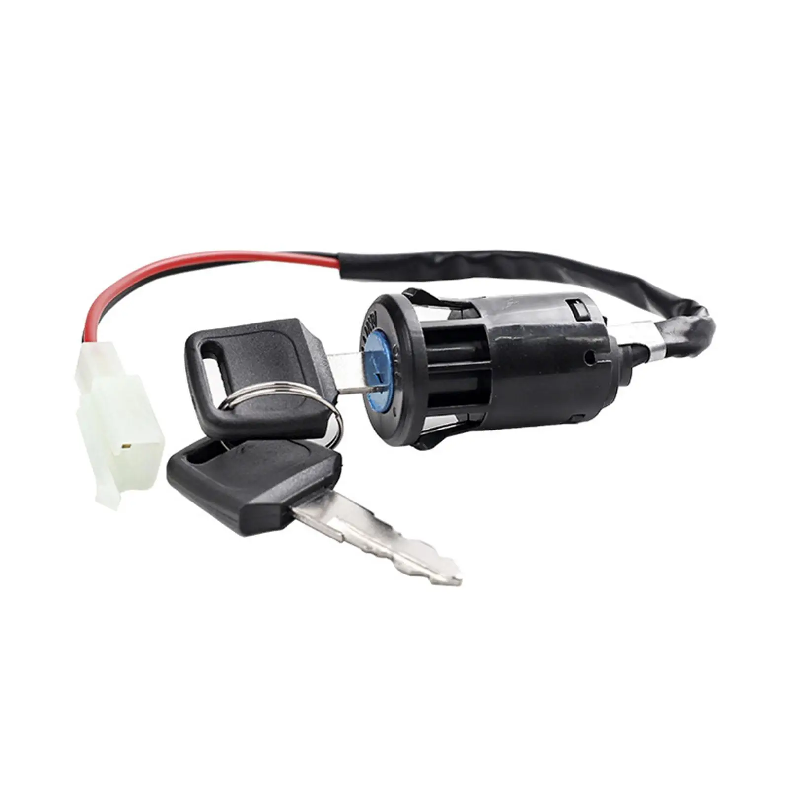 Two Wire Ignition Switch with Keys Sturdy Plastic Starter Key Switch for Moped Motorcycle Go Kart ATV Secure on Off Function