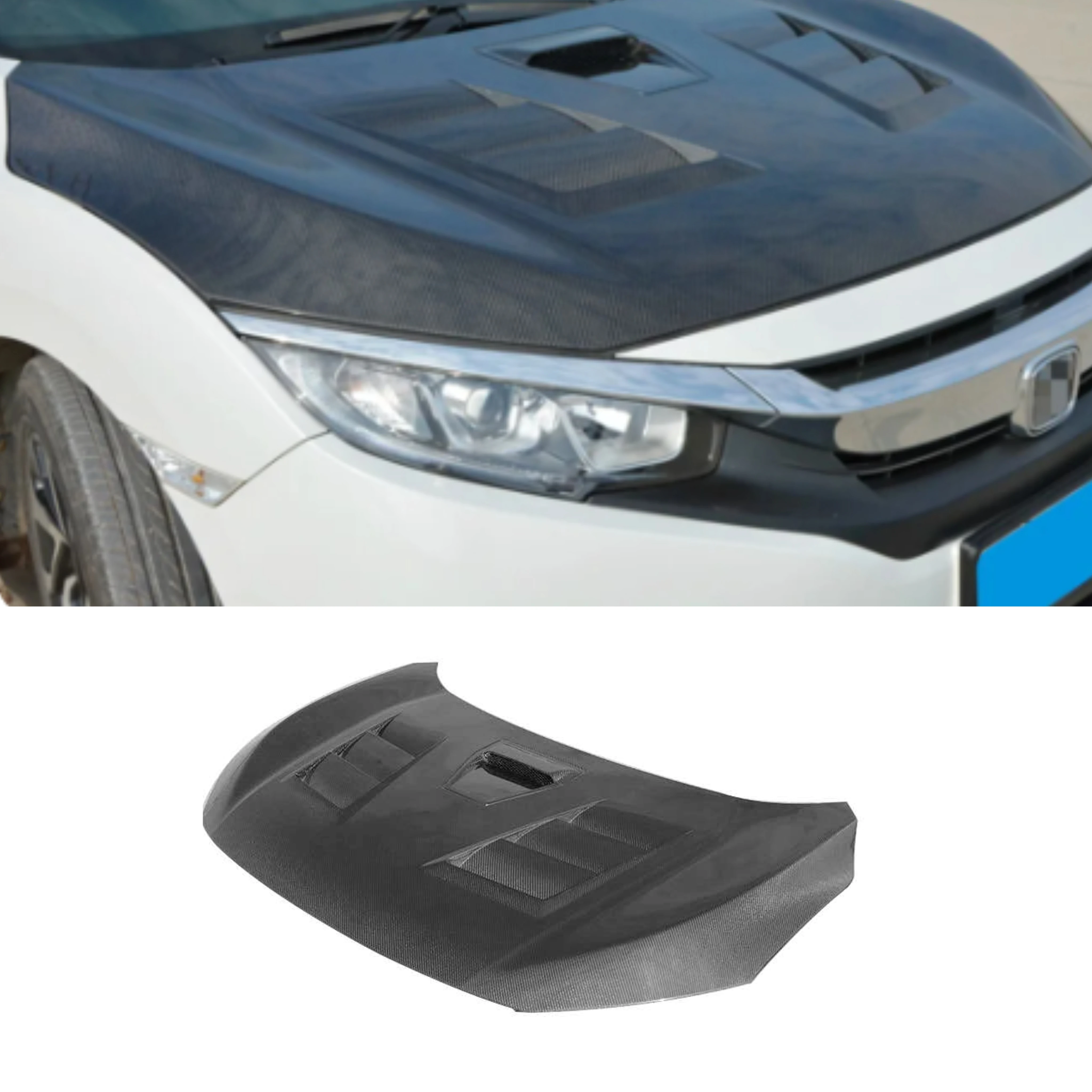 Best Selling Carbon Fiber Hood Bonnet For Honda GEN10 Civic Car Accessories