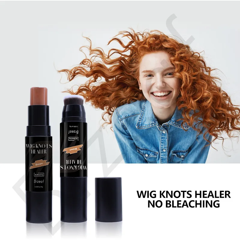 Nunify 1 szt. Patyczek do farbowania peruk z koronką i pędzelkiem, dwustronny patyczek do krycia węży peruk, spray do koloryzacji koronki peruk i przedziałków.