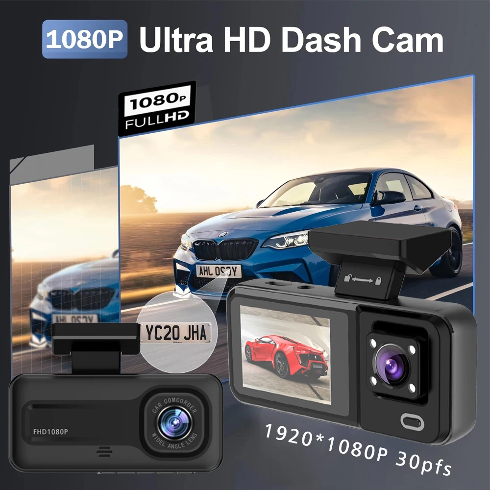 3 Lens 1080P Car Dvr Cabin Mini Dash Cam Interior Vehicle Three Way Channel Camera Recorder Video Registrator Dashcam Camcorder image 3