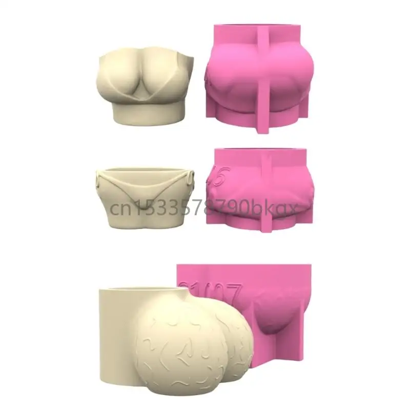 

Artistic Silicone Cement Planter Mold Reusable Plant Pot Body Sculpture Design J78E