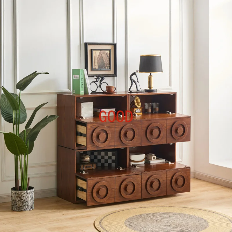 Household Square Box Cabinet Dining Side Storage Organizer Entrance Cabinet