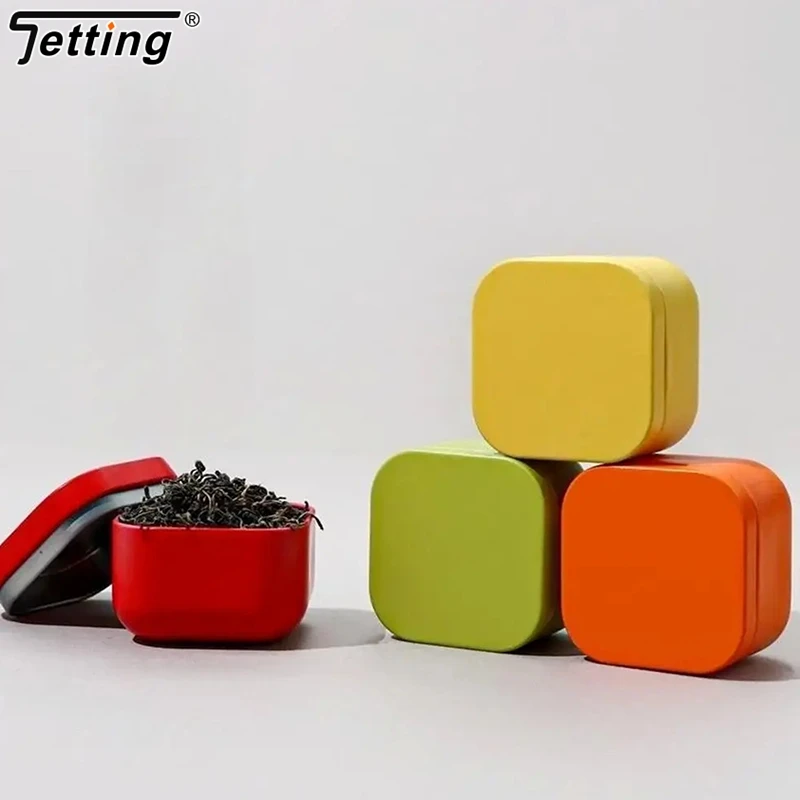 1Pcs Portable Solid Color Mini Tin Box Tea Sealed Jar Packing Boxes Jewelry Candy Small Storage Can Coin Earring Headphones Case