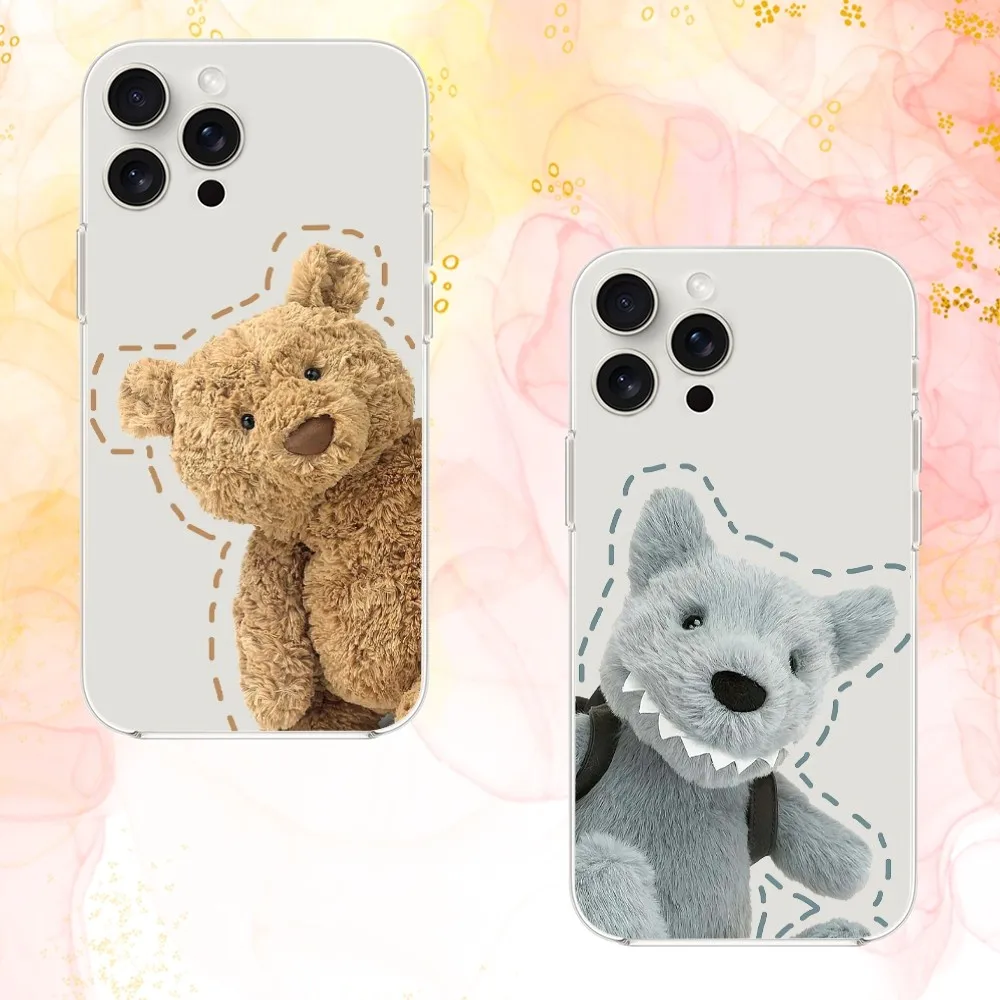 JELLYCAT CUTE TOYS Phone Case For Samsung Galaxy S20 S22 S21 PLUS A31 S23 A71 FE Lite Plus ULTRA Transparent Shell