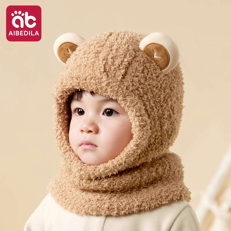 ベビー帽子スカーフセット 冬用暖かいスカーフ一体型帽子 首耳保護ヘッドギアキャップ 子供用新生児キッズギフト 0-6歳