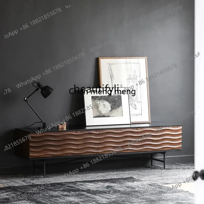 new Yj-Nordic Black Walnut TV Cabinet, Simple Chinese Style, Living Room TV Cabinet, Italian TV Cabinet ss 26