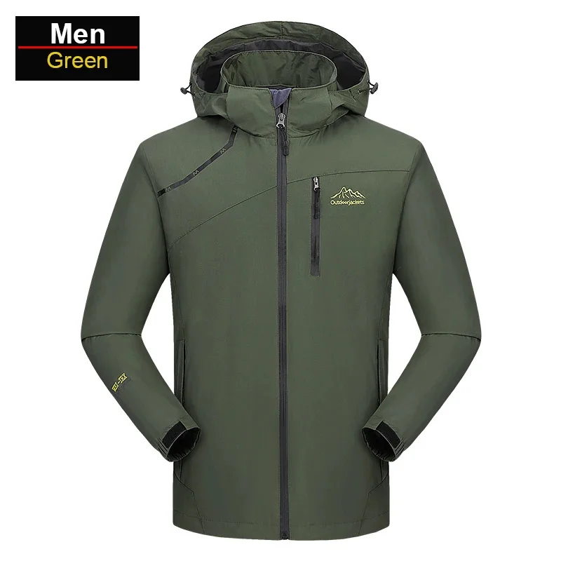 Men's Waterproof Hiking Jacket Women Windproof Windbreaker Camping Hunting Running Trekking Fishing Coats Large Size