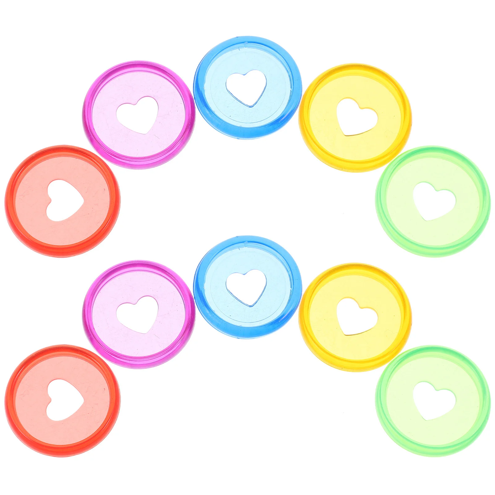 25Pcs Plastic Binding Discs Colorful Heart Shape Discbound Discs for Loose-Leaf Notebook Planner Office Accessories