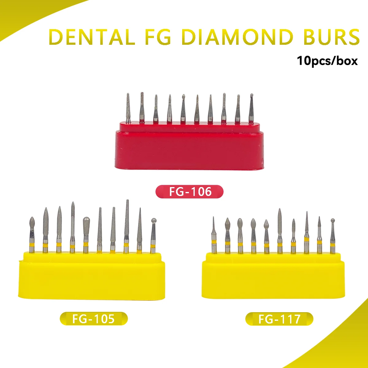 1 Box Dental-Diamantbohrer-Set FG 1,6 mm für Hochgeschwindigkeits-Handstück zum feinen Polieren von Komposit- und Porzellan-Kronen – Detail 4