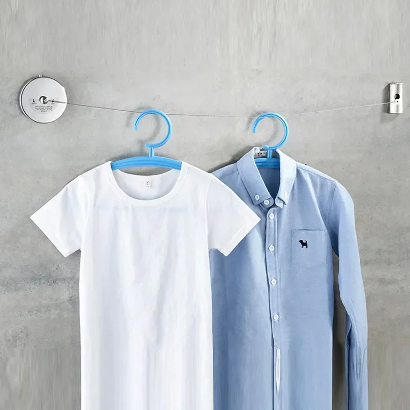 Wysuwany Wieszak na Pranie Suszarka do Ubrań Organizer Stal Nierdzewna Suszarka do Ubrań Sznurek do Suszenia Ubrań Przechowywanie Domowe