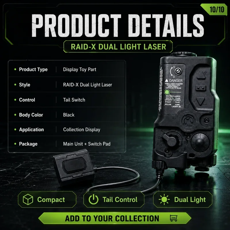 RAID-X Black Hobby Collection Alignment Tool Dual Light Modes Detachable Wired Trigger Showcase Toy Parts