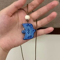 Blue Bird Necklace, Retro Cute Handmade Couples Necklace Versatile Sweater Chain,Bohemian Style Jewelry Necklace for Women