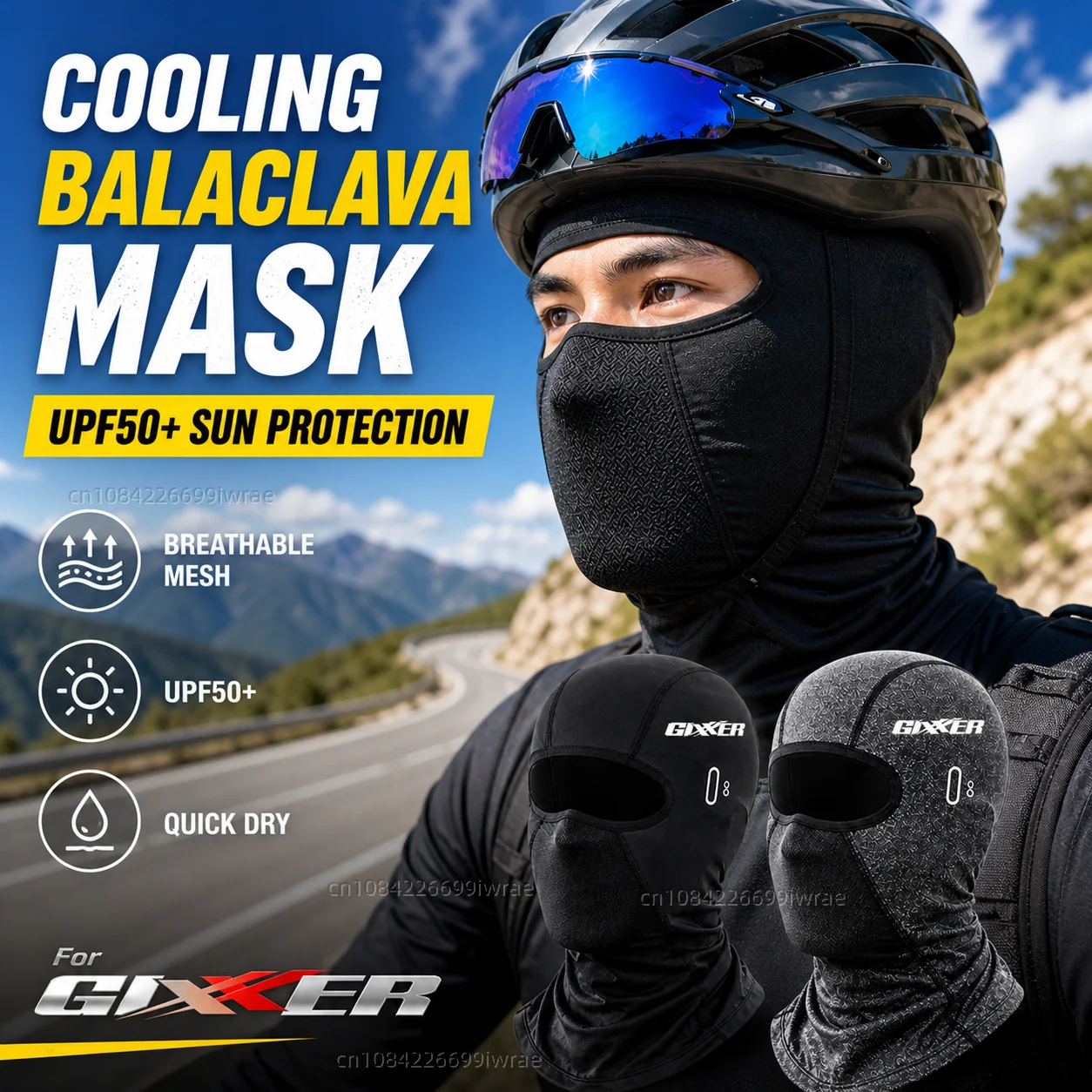 Máscara Balaclava Refrigerante para Motocicleta, Protección UV UPF50+, Cubre Rostro Transpirable para Verano, para Gixxer 150 SF 150SF SF 250 SF250