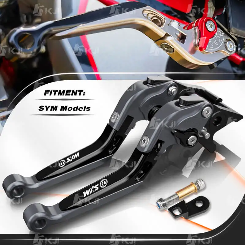 For SYM JETX/JOYMAX Z/EVO/VTS/GTS/DRG BT Parking Brake Lever Set Folding Handle Levers with Parking Lock Stopper Accessories