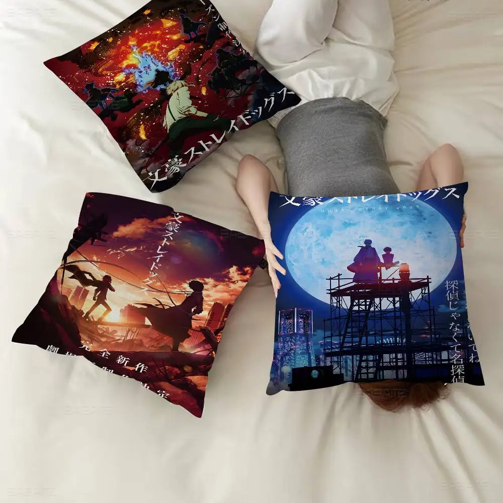 

Japanese Anime Bungo Stray Dogs Personalized picture text home decorative pillows Household Gifts 45x45cm