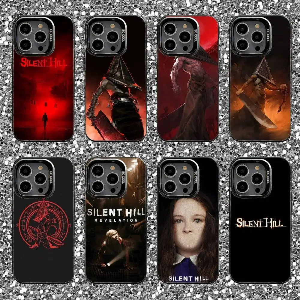 

S-Silent Horror H-Hill Phone Case For iPhone 16,15,14,13,12,11,Pro,XS,Max,Plus,Mini,SE Black Candy Matte Shockproof Cover