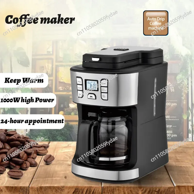 New Fully Automatic Drip Coffee Machine with Automatic Grinding Function, Reservation Mode Available