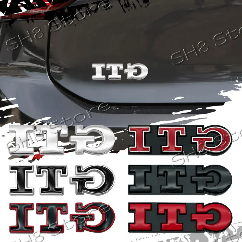 سيارة الجبهة مصبغة شعار GTI ثلاثية الأبعاد الجسم المعدني الخلفي الجذع شارة ملصق ل جيتا تيغوان توران باسات جولف 4 5 6 8 MK3 MK4 MK5