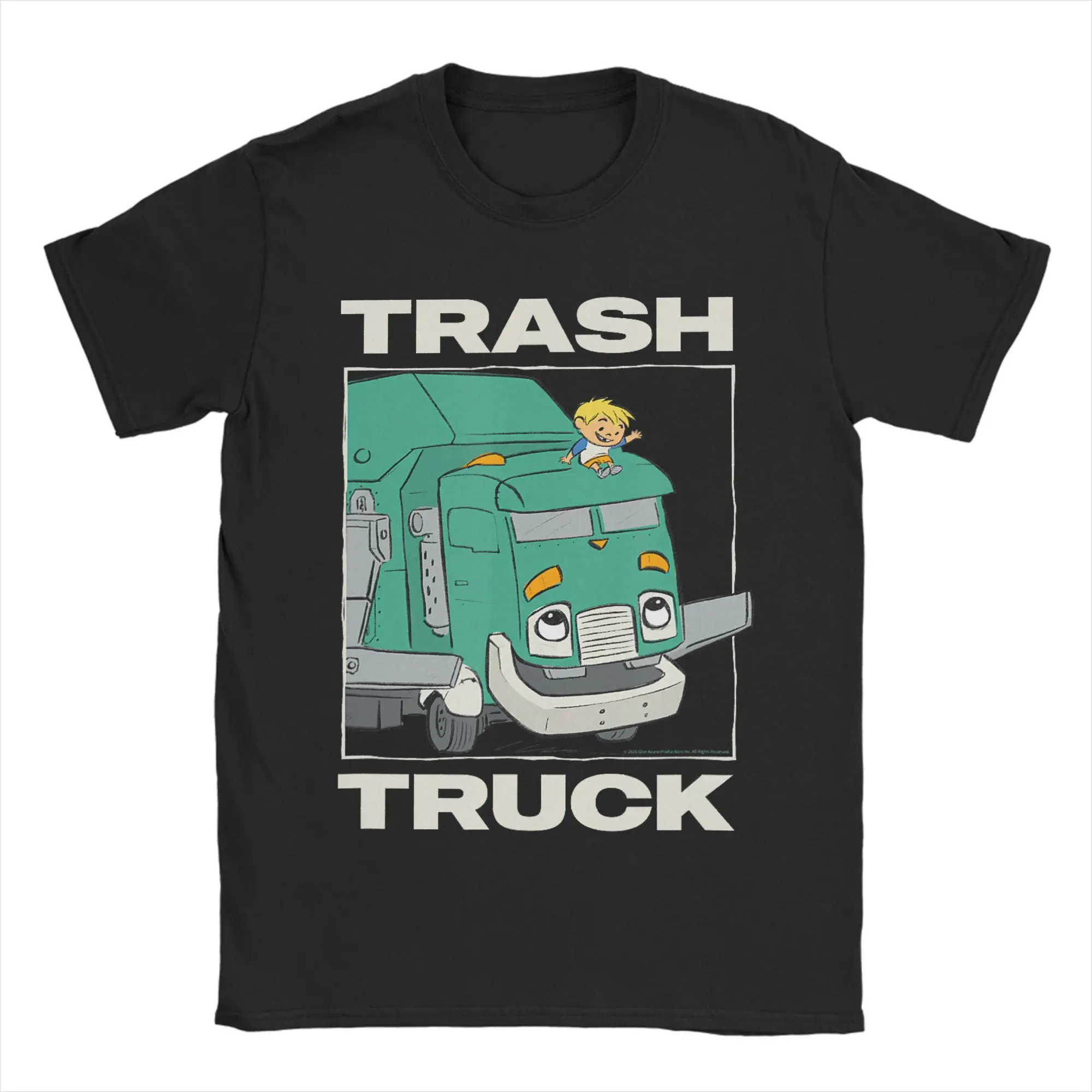 Hank Wave Big Truck Panel T-Shirt Summer  Y2K Basic T-Shirts Pure Cotton Harajuku Tshirt For Men Casual Clothes