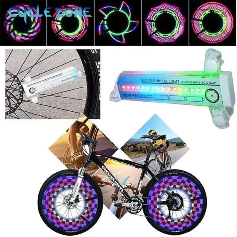 32LED Bicycle Wheel Spoke Light Colorful Mountain Road Bike Spoke Safety Warning Signal Lamp Without Battery Cycling Accessories
