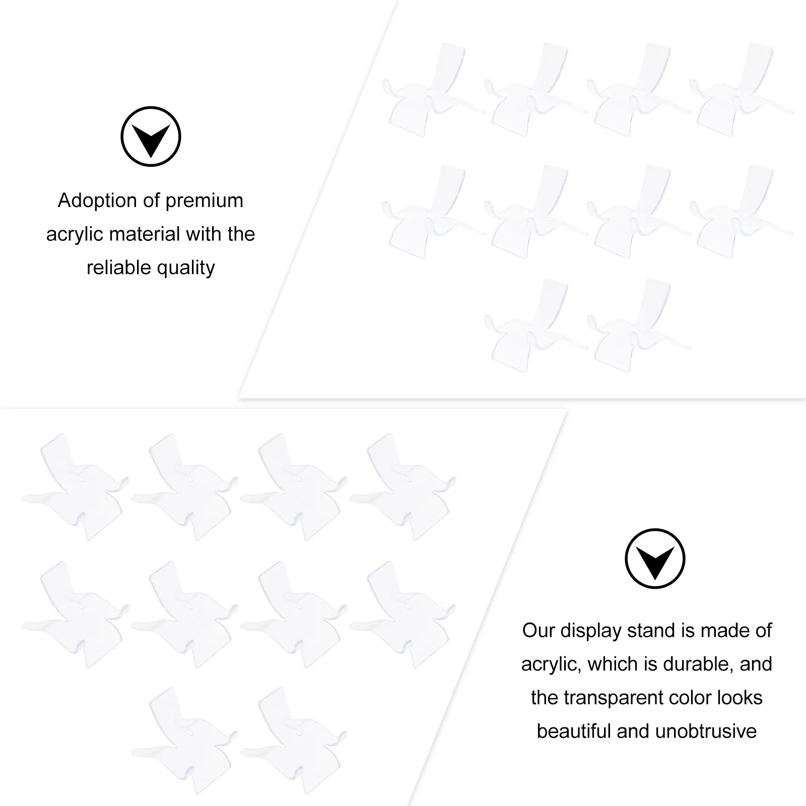 

10Pcs Crystal Pendant Display Stand Clear Acrylic Jewelry Holder Collection Rack Desktop Decor for Home Festival