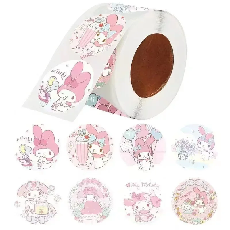 500pcs Cartoon Cute Cinnamoroll Kuromi Pompompurin Pochacco Hello Kitty Melody Kids Reward Sticker