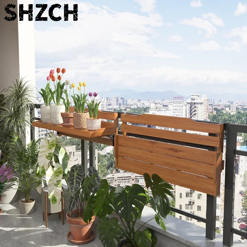 Wooden Hanging Plant Shelf for Balcony-Space-Saving Vertical Planter with Hooks Multi-Tier Display Stand for Succulents& Flowers