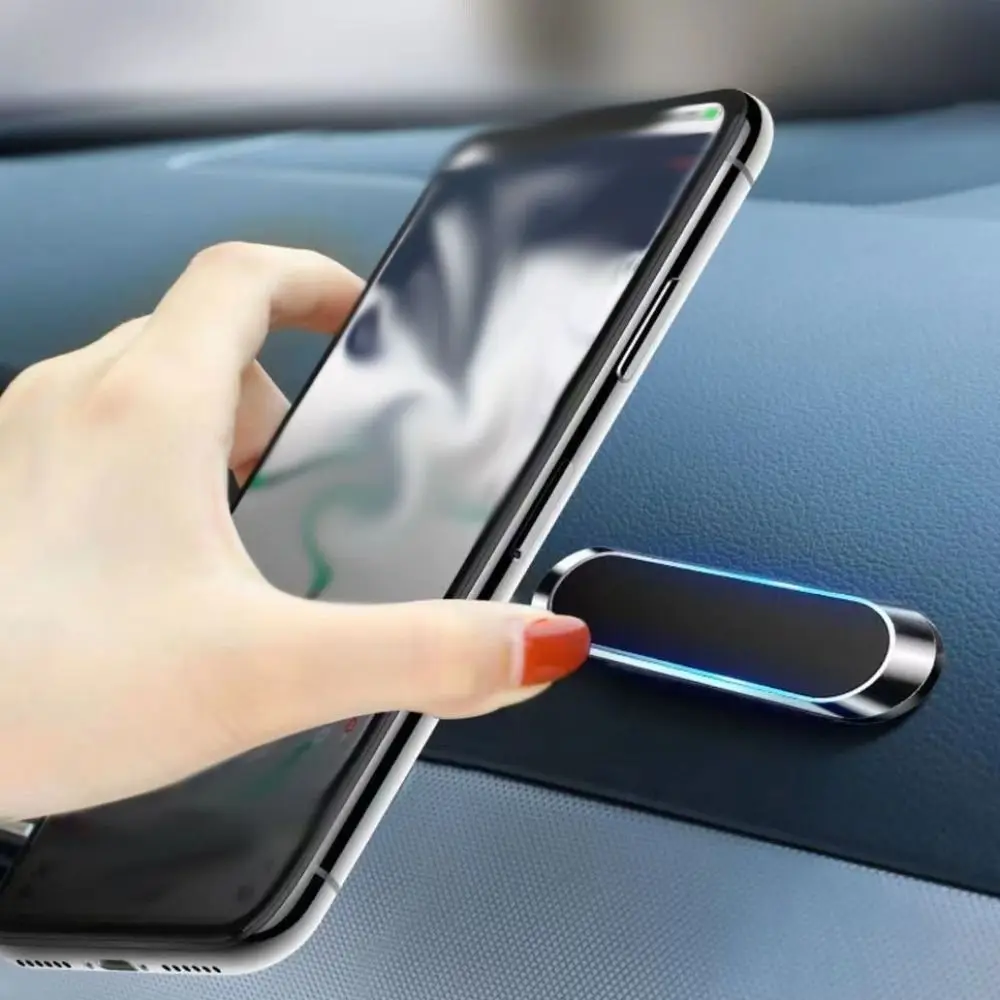 

Mini Bar Shape Magnetic Car Phone Holder Metal Magnet Universal Adhesive Car Phone Stand Air Vent Clip Dashboard Mount